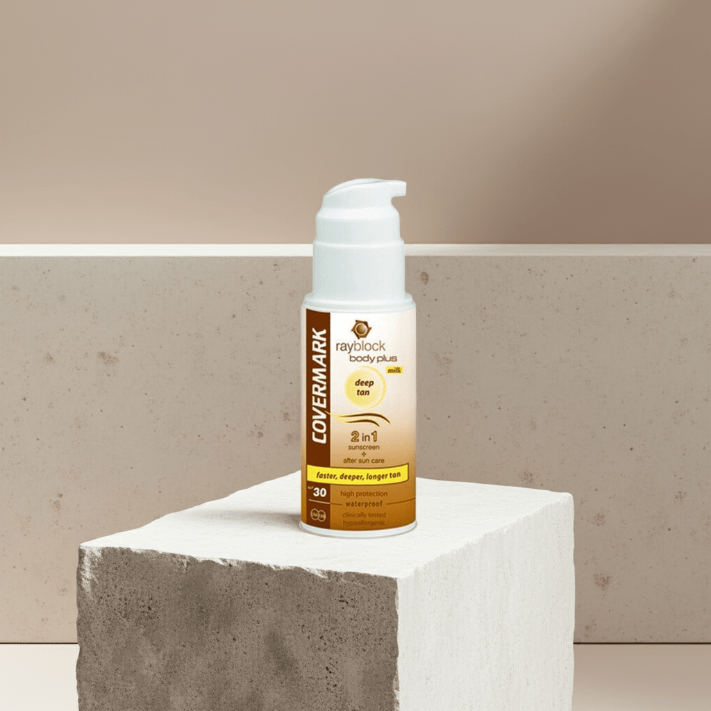 Covermark - Rayblock. Body Plus Deep Tan Milk - Covermark