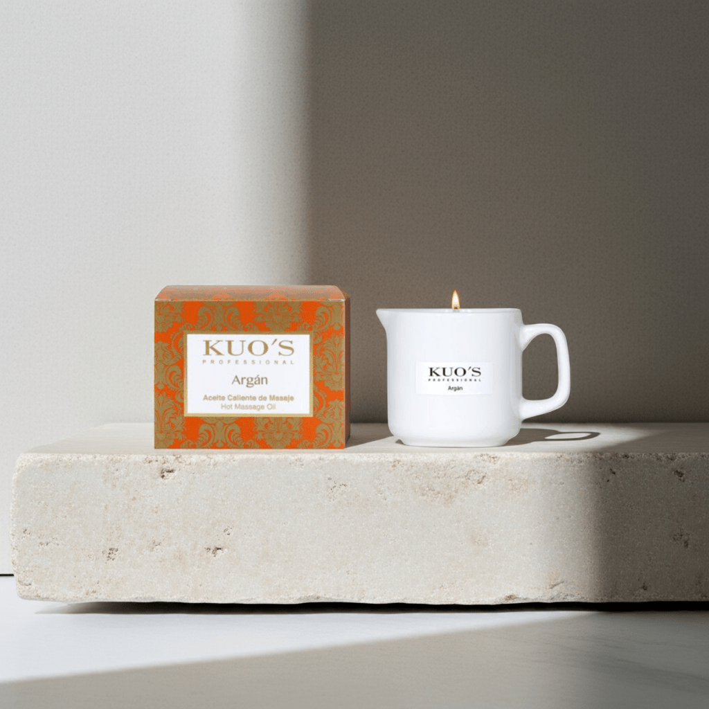 Kuo's Professional - Velas para Masaje. Vela de Aceite Caliente Argán - Kuo's Professional