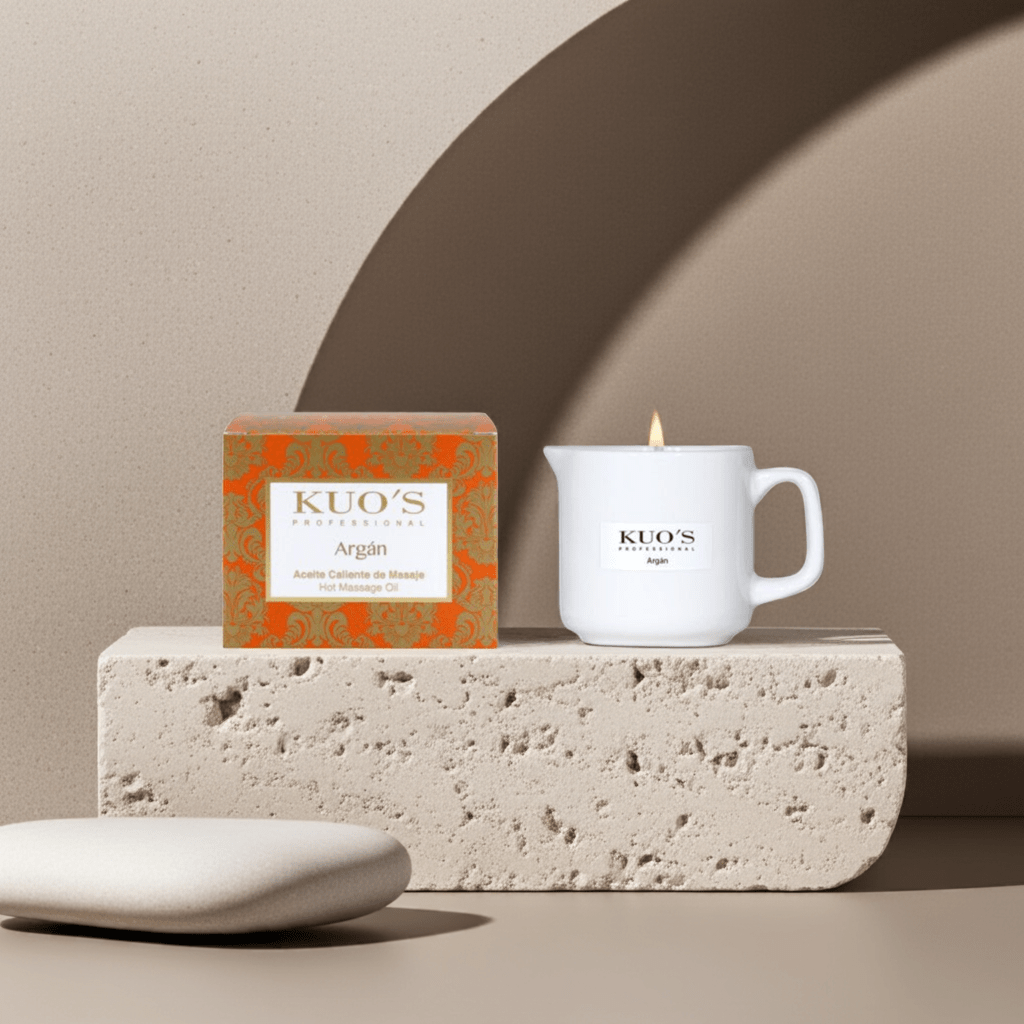 Kuo's Professional - Velas para Masaje. Vela de Aceite Caliente Argán - Kuo's Professional