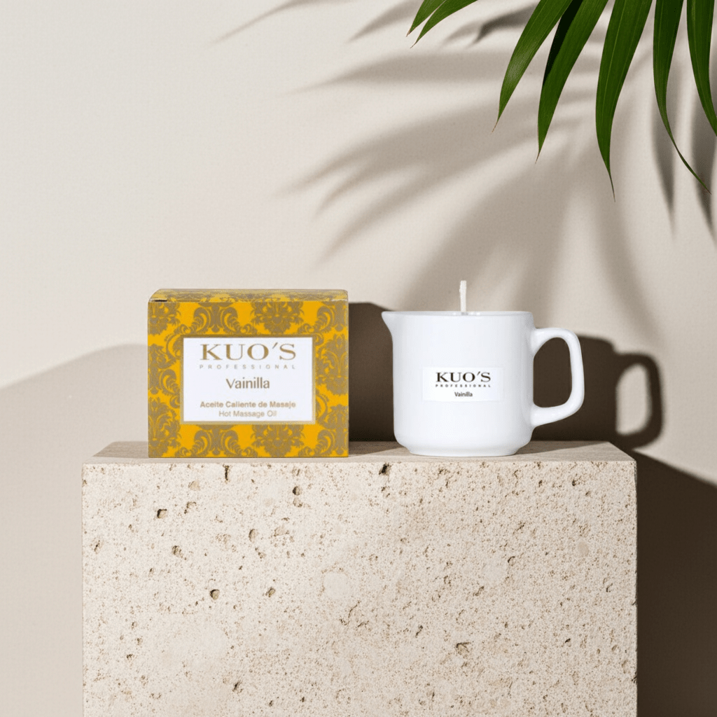 Kuo's Professional - Velas para Masaje. Vela de Aceite Caliente Vainilla - Kuo's Professional