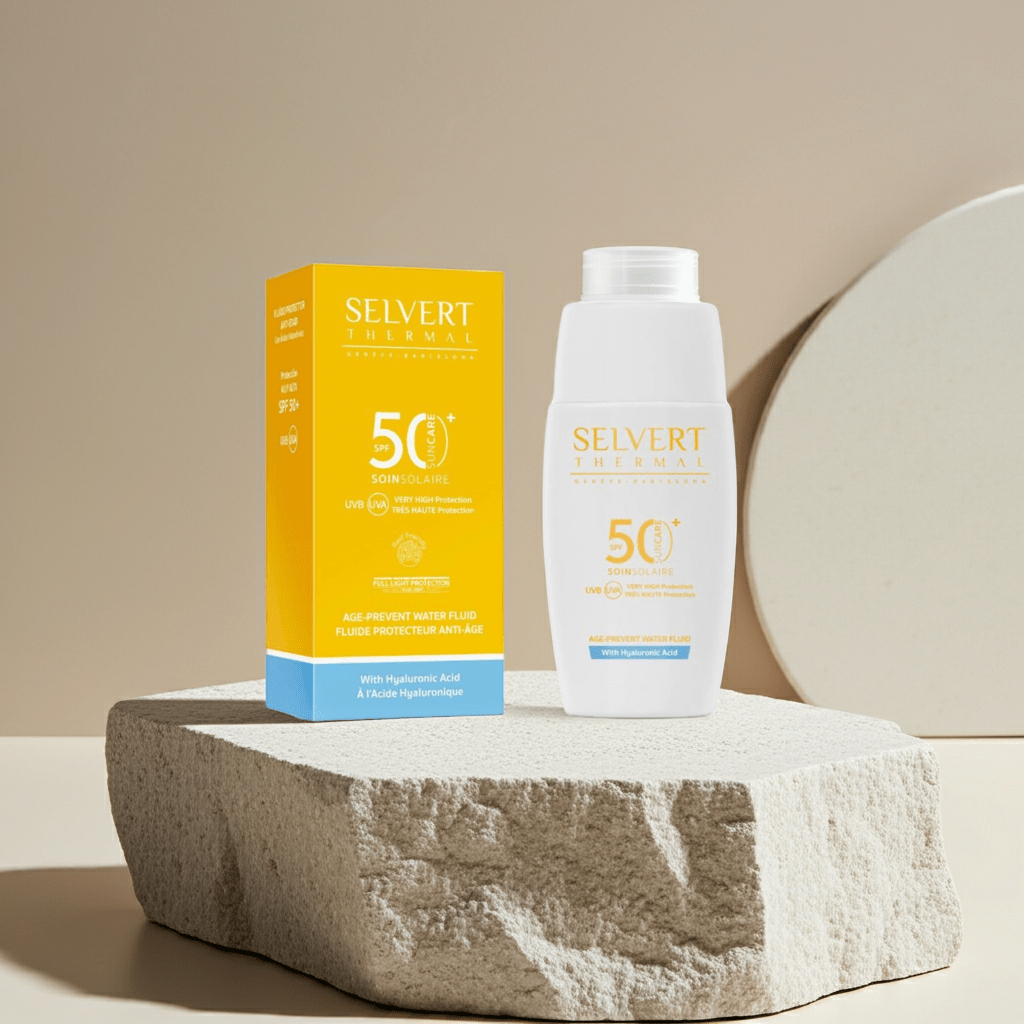 Age - prevent Water Fluid SPF 5O + With Hyaluronic Acid - Selvert Thermal - Selvert Thermal