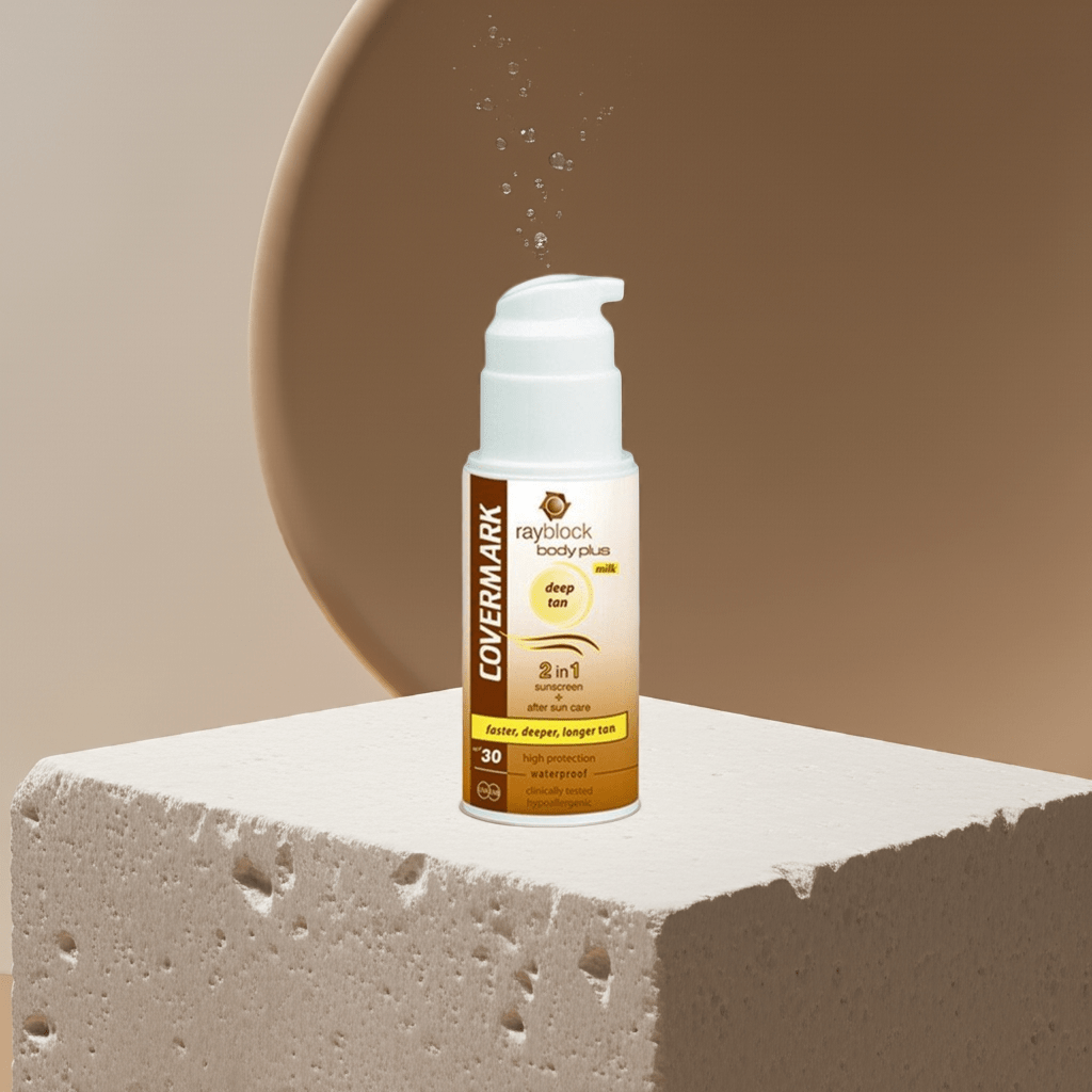 Covermark - Rayblock. Body Plus Deep Tan Milk - Covermark